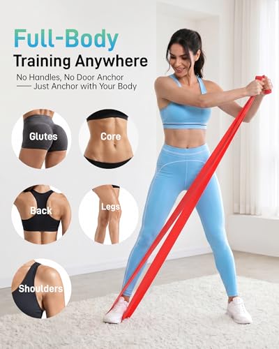 Renoj Pilates Flexbands, 5-Pack Latex-Free Resistance Bands Set – Exercise Bands for Pilates, Yoga, Stretching & Physical Therapy | Home Gym Equipment for Women & Men - color: Colorful