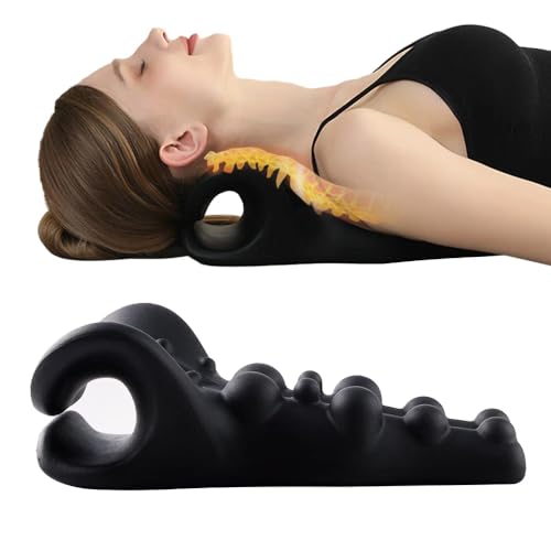 Neck and Shoulder Relaxer, Firm 18-Node Cervical Traction Pillow | Trigger-point neck stretcher, high-density foam, short daily use for neck, shoulder and upper-back tension; not for sleep