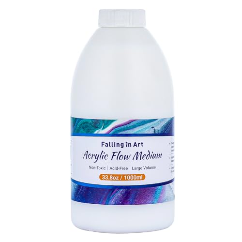 Falling in Art 33.8 Oz Pouring Medium for Acrylic Paint | Paint Thinner with High Flow Consistency - size: 33.8 Fl Oz (Pack of 1)
