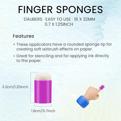 40 Pieces Sponge Daubers W/Storage Case - Handy Finger Daubers for Applying and Spreading Ink, Paint, Glue & More - Providing Excellent Detail Control and Precision - color: Purple