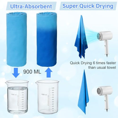 Mindsoft 6 Pack Large Microfiber Gym Towels, 47" x 20" Quick Dry Sweat Towels Super Absorbent Soft Fast Drying Towel Lightweight Towel for Workout, Camping, Backpacking, Beach, Swimming(Fashionable) - color: Fashionable
