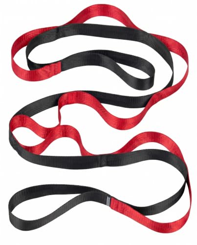 Acozycoo Stretching Strap with Loops for Physical Therapy,Knee,Calf,Back | Yoga Strap for Stretching,Non-Elastic Stretch Band,Rehab,Pilates,Flexibility Training,Hamstring,Leg Lifter,Fascia,Hip - color: Red-02, size: Length: 75 Inch, Width: 1 Inch