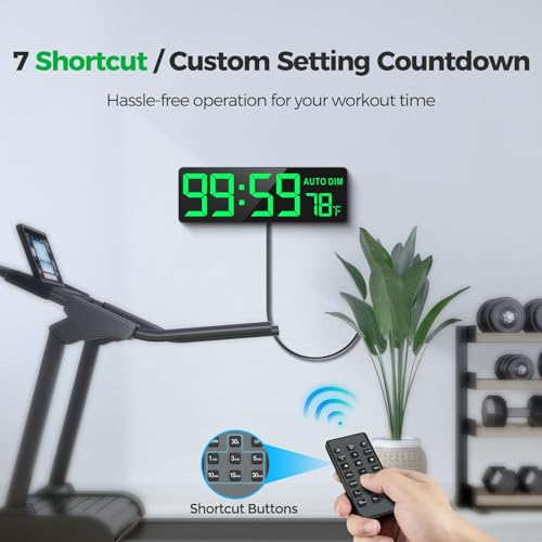 REACHER 16.5" Large Digital Wall Timer Clock with Countdown for Classroom - color: Black