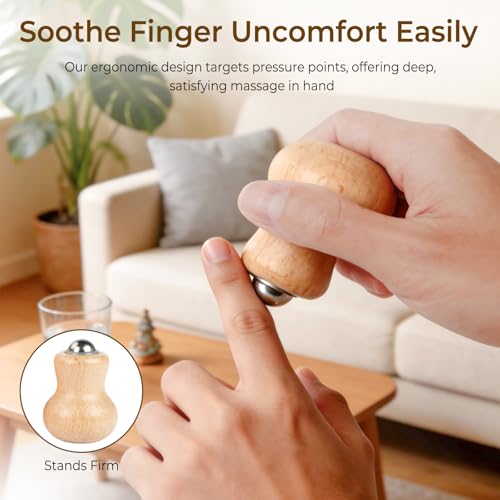 Wooden Handheld Massager, 2-Pack Multi-Roller for Body Contouring