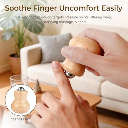 Wooden Handheld Massager, 2-Pack Multi-Roller for Body Contouring