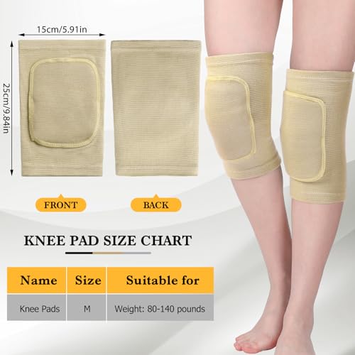 Eurzom 3 Pairs Dance Knee Pads Women Non-Slip - color: black, gray, skin color