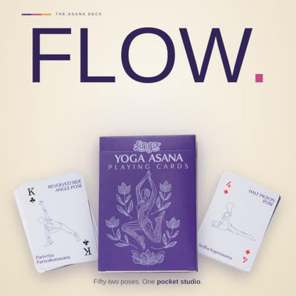 Lingo Yoga Playing Cards | Pose Card Deck with Instructions for All Levels & Beginners | Home Practice, Workout & Self-Care Gift | Portable Sequence Builder for Adults