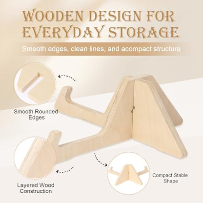 Wooden Balance Board Stand, Display Rack and Storage Holder for Balance Trainer and Wobble Board, Stable Organizer for Home Gym, Surf Training and Yoga Practice, 10 x 7.5 x 4 Inch