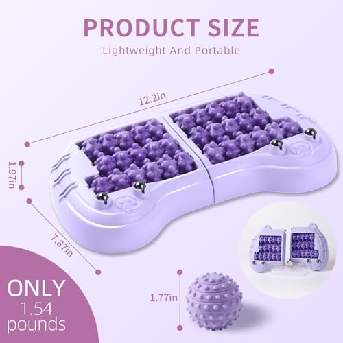 Foot Massager for Plantar Fasciitis Relief, Foot Roller with Massage Ball,Neuropathy Pain Relief Foot Massage,Gift for Adult (Includes Reflexology Chart)