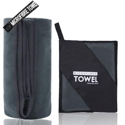 Microfiber Travel Towel, Quick Dry Camping & Gym Towel. Compact | Super Absorbent,Fast Drying,Lightweight,Soft,Suitable for Camping,Backpack,Gym,Swim, Yoga,Hiking - color: Dark Gray, size: S:16"×32"