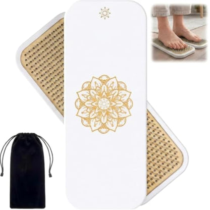 Sadhu Board, Specially Crafted Aluminum Nails 0.31in(8mm), Wooden Nail Board for Acupressure and Meditation Acupuncture Foot Massage Yoga Gift White