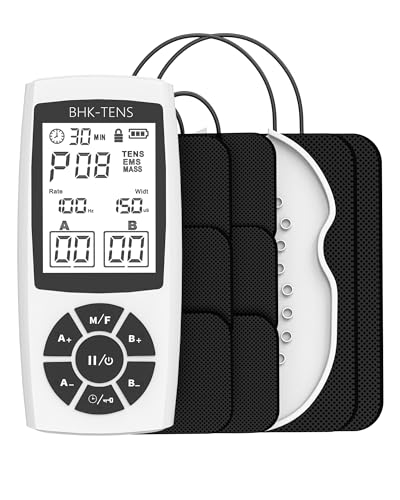 EMS Muscle Stimulator for Pain Relief Therapy, Electronic EMS TENS Unit Machine for Shoulder Pain Relief, Tens Massager for Neck Pain Relief, Sciatica Pain Relief - color: 1080 White