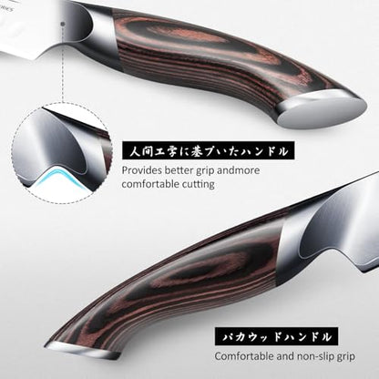 HOSHANHO Carving Knife Set 3PCS, Japanese Brisket Slicing Knife Sets | Ultra Sharp Japanese High Carbon Steel Butcher Knife Breaking Knife Boning Knife for Meat Cutting, Ergonomic Handle, Gifts - size: 12"