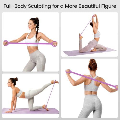 Figure 8 Resistance Bands 2 Pack, Silicone Anti-Slip for Yoga