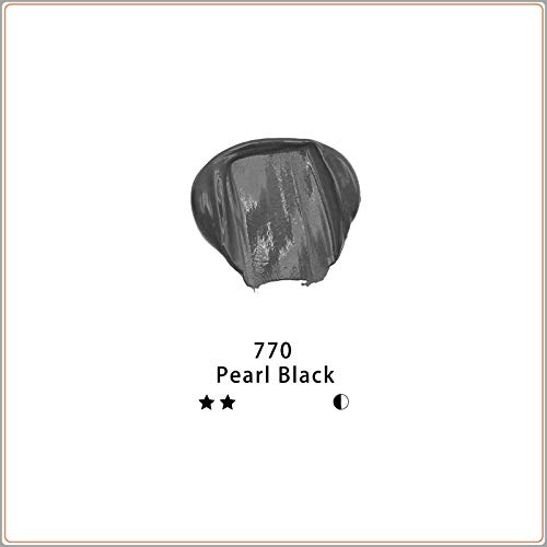 Artecho Black Acrylic Paint, Pearl Black (120ml / 4.05oz) Tubes, Art Craft Paints for Canvas, Rock, Stone, Wood, Fabric, Art Supplies | Semi Glossy Finish, High Pigment Rich Color Craft Paint for Canvas, Rocks, Wood, Fabric, Ceramic, Non-Toxic - color: Pe