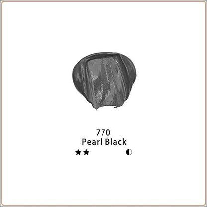 Artecho Black Acrylic Paint, Pearl Black (120ml / 4.05oz) Tubes, Art Craft Paints for Canvas, Rock, Stone, Wood, Fabric, Art Supplies | Semi Glossy Finish, High Pigment Rich Color Craft Paint for Canvas, Rocks, Wood, Fabric, Ceramic, Non-Toxic - color: Pe