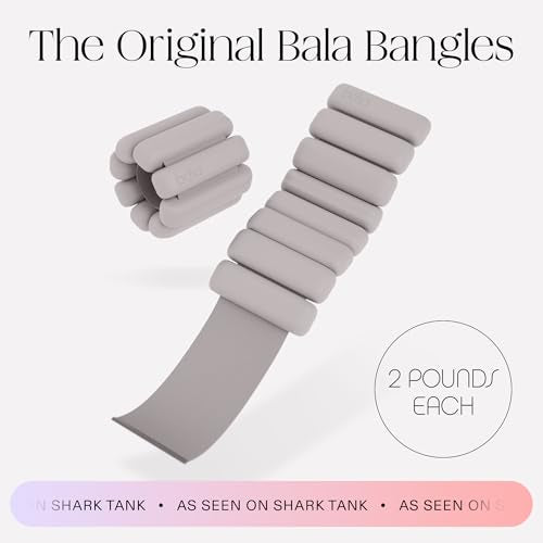 Bala Bangles Wrist & Ankle Weights for Women & Men, Home Gym Equipment | Adjustable Weighted Bands for Arm & Legs Workouts - Pilates, Yoga, Walking, Barre, & Strength Training Exercise - color: Heather, size: 2 LB