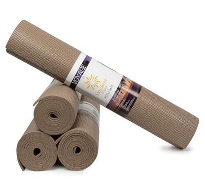 Voyage 5mm Studio Yoga Mats, 4 Pack, 72x24in - color: Mocha