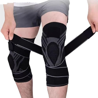 Knee joint bracket, Breathable Elastic Compression Knee Pad with Bilateral Spring-Supported Patella Gel Pads. High durability and performance suitable for jiu-jitsu, Muay Thai, wrestling, volleyball, running, cycling. Unisex (White*2, Medium) - color: Whi