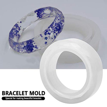 Bracelet Silicone Resin Molds, Clear Round Silicone Bangle Mold for Making DIY Crafts Supplies Polymer Clay Crafting