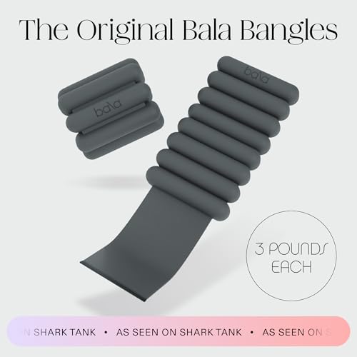 Bala Bangles Wrist & Ankle Weights for Women & Men, Home Gym Equipment | Adjustable Weighted Bands for Arm & Legs Workouts - Pilates, Yoga, Walking, Barre, & Strength Training Exercise - color: Charcoal, size: 3 LB