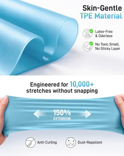 Renoj Pilates Flexbands, 5-Pack Latex-Free Resistance Bands Set – Exercise Bands for Pilates, Yoga, Stretching & Physical Therapy | Home Gym Equipment for Women & Men - color: Blue
