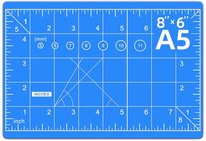DIYSELF 8in×6in Cutting Mat, Self Healing Cutting Mat, A5 Craft Mat | A5 Cutting Mats for Sewing Hobby Fabric Project, 5-Ply Craft Cutting Board Double Sided, Craft Mat, Quilting Cutting Mats - color: Blue, size: 8"L x 6"W
