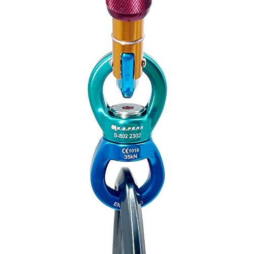 35kN Swing Swivel, CE Certified 360°Rotational Device, Silent Hanging Accessory for Tree Swing, Aerial Dance - color: Blue+green, size: 35 kN