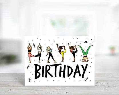 Yoga Birthday Card for Women | Funny Yoga Pose Card | Namaste and Celebrate with a Yogi Birthday Card - style: Yogi