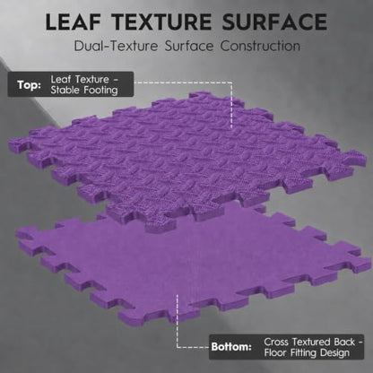 18 Pcs EVA Foam Floor Tiles, Puzzle Exercise Mat Set for Gym - color: Purple