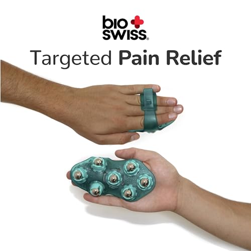BioSwiss Massage Glove with Steel Roller Balls, Handheld Full Body Massager for Back, Neck, Shoulders, and Legs - style: Glove Roller
