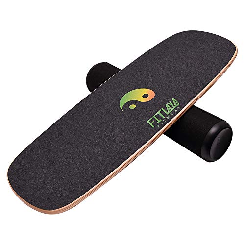 Fitlaya Fitness Balance Board Trainer Wooden Training Equipment for Fitness Workout, Hockey‎, Skateboarding, Surfing and Snowboarding - style: YING YANG