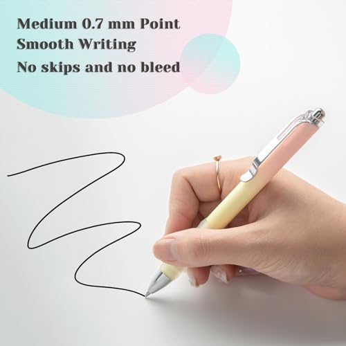 Aisibeiger Gel Pens Fine Point 0.7mm Black Ink Gel Pen Retractable Cute Pens for Smooth Writing School Office Supplies, Pack of 12 - color: 12-count