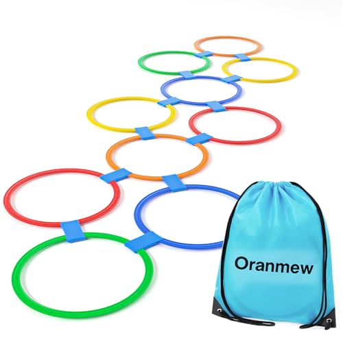 10Pcs 11" Hopscotch Rings, Agility Rings for Kids Obstacle Course - style: 11" Hoop – 1 Set