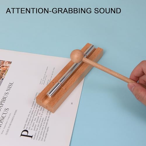 HILAZA 2 Pack Chime for Teacher Classroom Management, Solo Responsive Hand Held Zen Chime Bell Musical Instrument with Mallet for Meditation, Mindfulness - color: SOLO CHIME