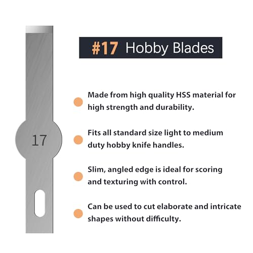 Headley Tools #17 Hobby Knife Blades(Pack of 100),Art Blades Cutting Tool with Storage Case for Craft, Hobby, Scrapbooking, Stencil - size: #17-100pcs