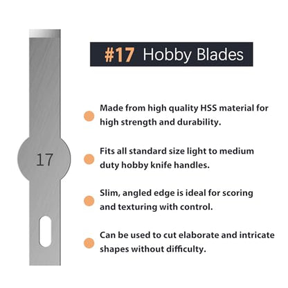 Headley Tools #17 Hobby Knife Blades(Pack of 100),Art Blades Cutting Tool with Storage Case for Craft, Hobby, Scrapbooking, Stencil - size: #17-100pcs