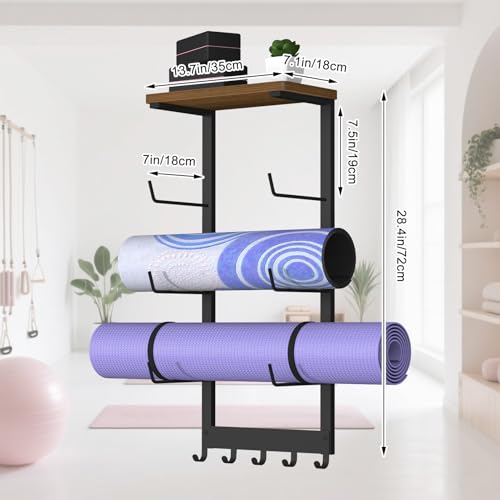 Home Gym Storage Rack for Yoga Mat Holder Wall Mount