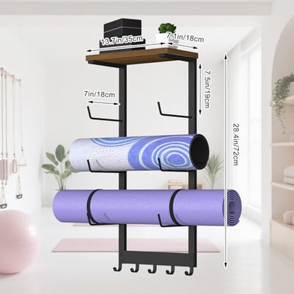 Home Gym Storage Rack for Yoga Mat Holder Wall Mount