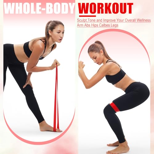 Deekin Resistance Bands Resistance Loop Exercise Bands Exercise Equipment Elastic Ring for Women and Men Home Fitness, Gym, Yoga - color: Red, size: 30 Lbs