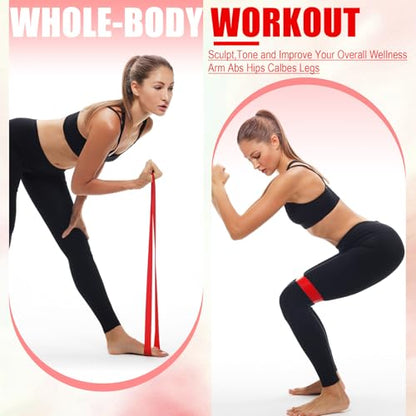 Deekin Resistance Bands Resistance Loop Exercise Bands Exercise Equipment Elastic Ring for Women and Men Home Fitness, Gym, Yoga - color: Red, size: 30 Lbs