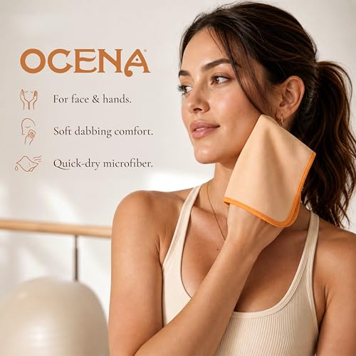 OCENA Pocket Sweat Towels & Microfiber Handkerchiefs, 5-Pack, 10 x 10 in | Quick-dry, sweat-absorbing, soft on face and hands; easy to carry for heat, workouts, gardening, travel, and daily use - color: Beige