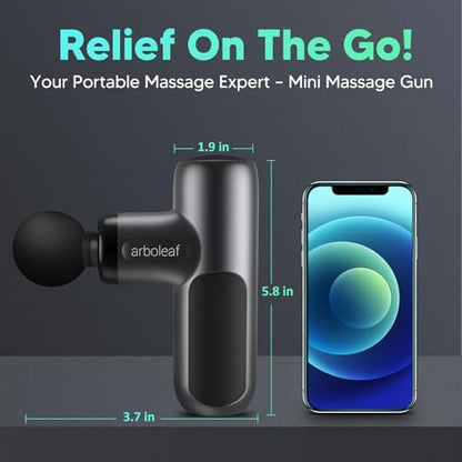 arboleaf Mini Massage Gun, Deep Tissue Percussion Massager Back Pain Relief - color: Slate Gray