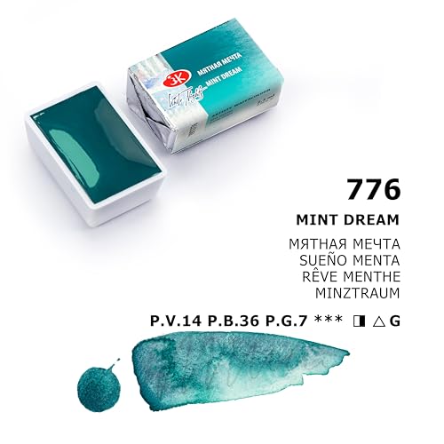 White Nights Limited Edition Granulation Metamorphoses Watercolor Collection of Professional Artist Grade Paints Vibrant Lightfast Colors by Nevskaya Palitra (Mint Dream) - color: Mint Dream