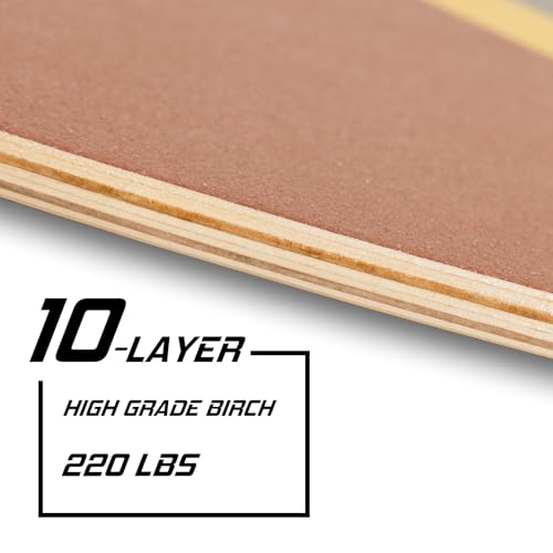 Balance Board w/Rollers – 10-Layer Wood Wobble Board for Core Strength