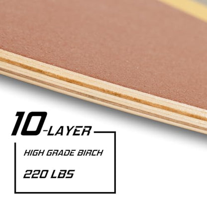 Balance Board w/Rollers – 10-Layer Wood Wobble Board for Core Strength