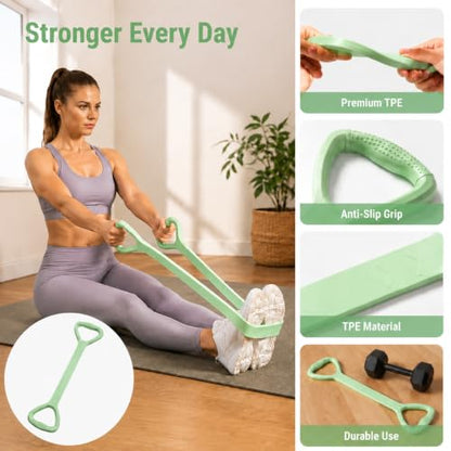 Figure 8 Resistance Band for Workout, Stretching, Yoga, Pilates, Physical Therapy and Home Fitness, TPE Exercise Band - color: Green