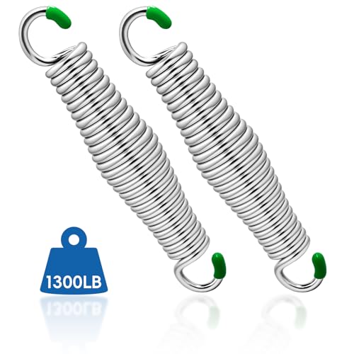 2 Pack Premium Porch Swing Springs,1300 LB Heavy Duty Springs, Rust Resistant Swing Springs, Spring for Swing Hammock Hanging Chair Spring for Hammock Spring,Porch Swings - color: Silver