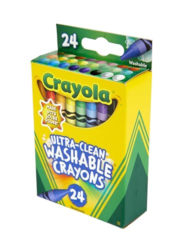 Crayola Washable Crayons, School Supplies, 24 Count - size: 24 Count (Pack of 1)