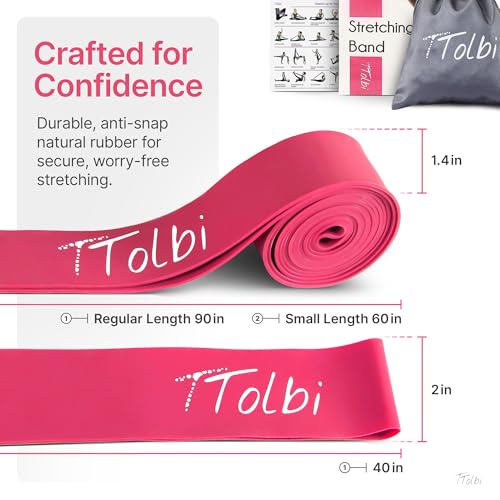 2-Pack Ballet Stretch Bands with Foot Mini Loop, Natural Rubber Dance Bands | Splits and flexibility training for kids, teens and adult dancers, gymnasts and cheerleaders, beginner guide and travel bag - color: Charm Pink Small